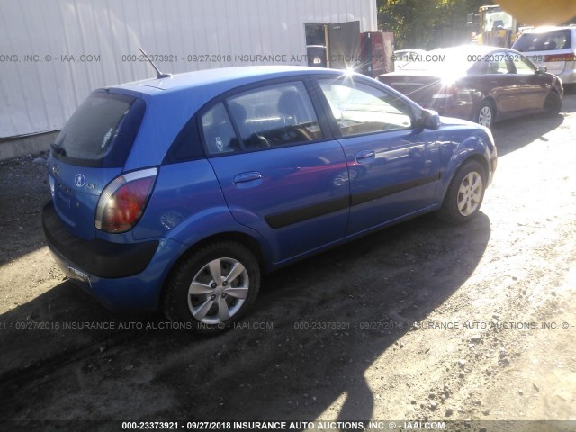 KNADE243696503087 - 2009 KIA RIO 5 SX BLUE photo 4