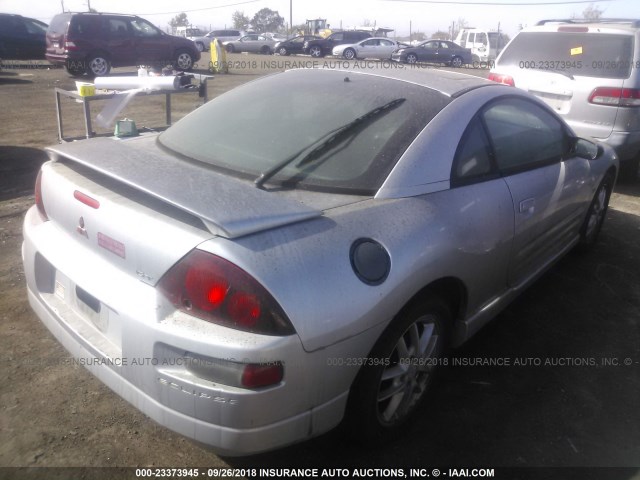 4A3AC54LXYE121434 - 2000 MITSUBISHI ECLIPSE GT SILVER photo 4