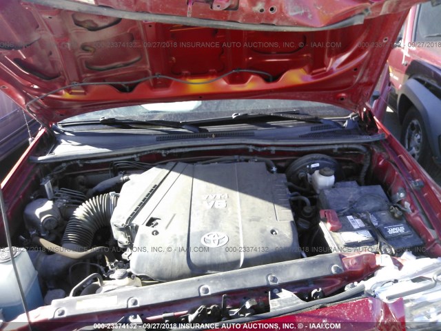 3TMLU4EN2EM144781 - 2014 TOYOTA TACOMA DOUBLE CAB 红色 照片 10