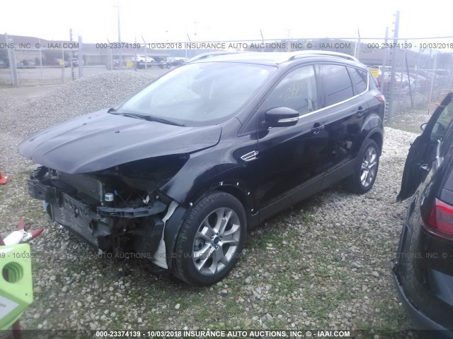 1FMCU0J96EUE10781 - 2014 FORD ESCAPE TITANIUM BLACK photo 2