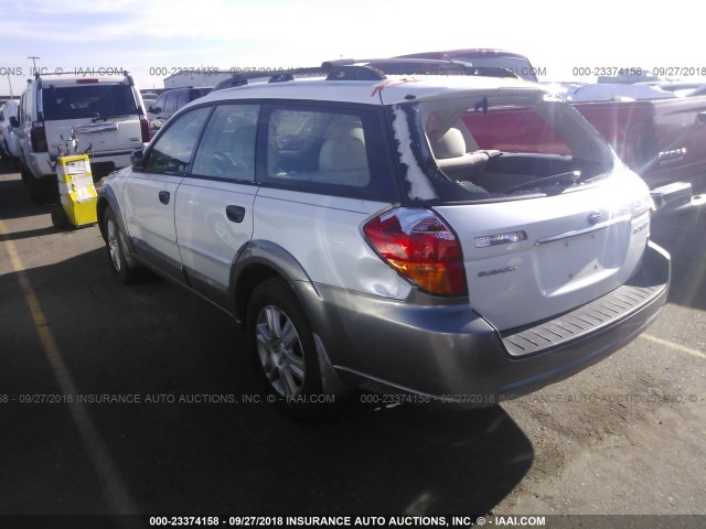 4S4BP61C857369800 - 2005 SUBARU LEGACY OUTBACK 2.5I WHITE photo 3