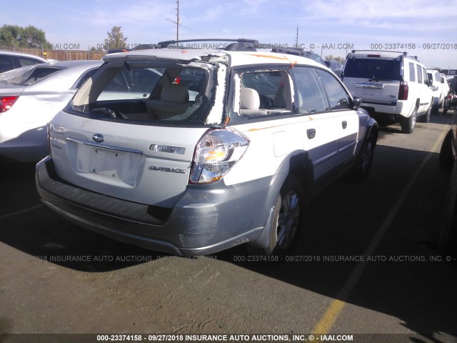 4S4BP61C857369800 - 2005 SUBARU LEGACY OUTBACK 2.5I WHITE photo 4