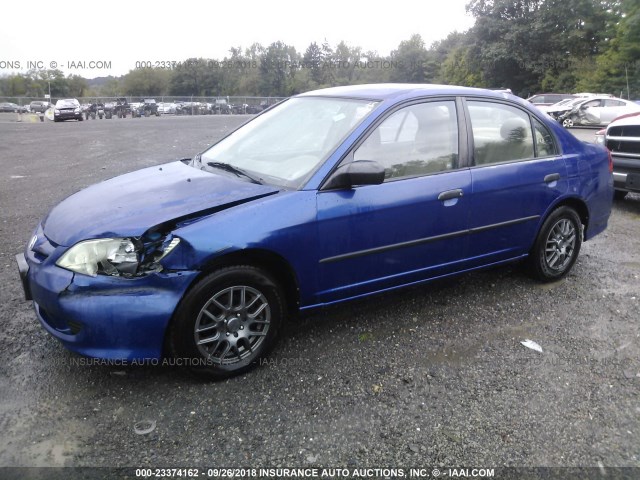 2HGES16365H585274 - 2005 HONDA CIVIC DX VP Tünd mavi foto 2