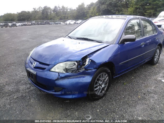 2HGES16365H585274 - 2005 HONDA CIVIC DX VP Dark Blue photo 6