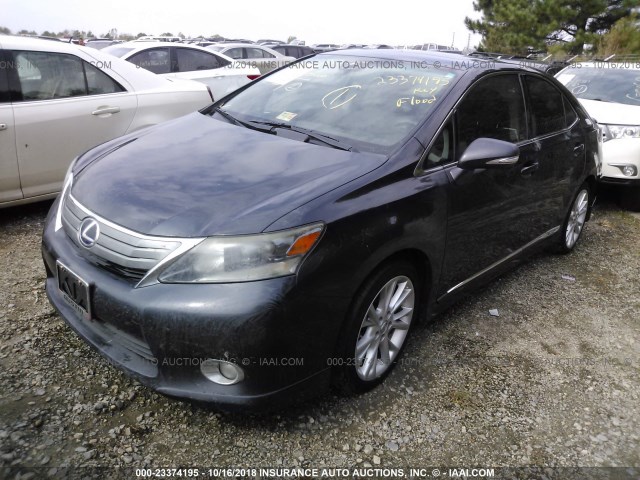 JTHBB1BA8A2037445 - 2010 LEXUS HS 250H GRAY photo 2