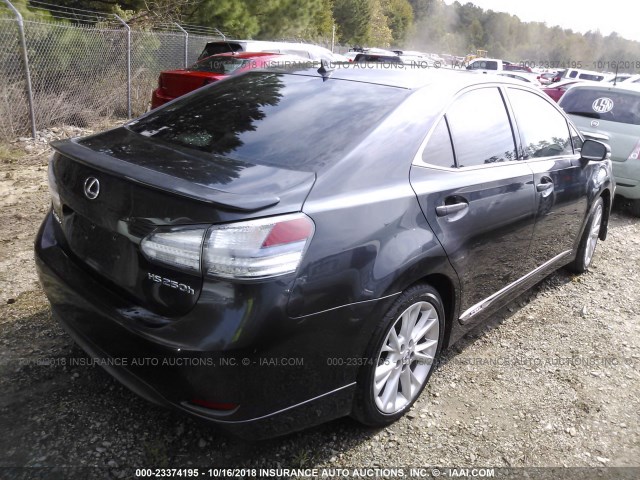 JTHBB1BA8A2037445 - 2010 LEXUS HS 250H GRAY photo 4