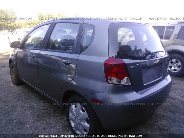 KL1TD66607B788333 - 2007 CHEVROLET AVEO LS GRAY photo 3