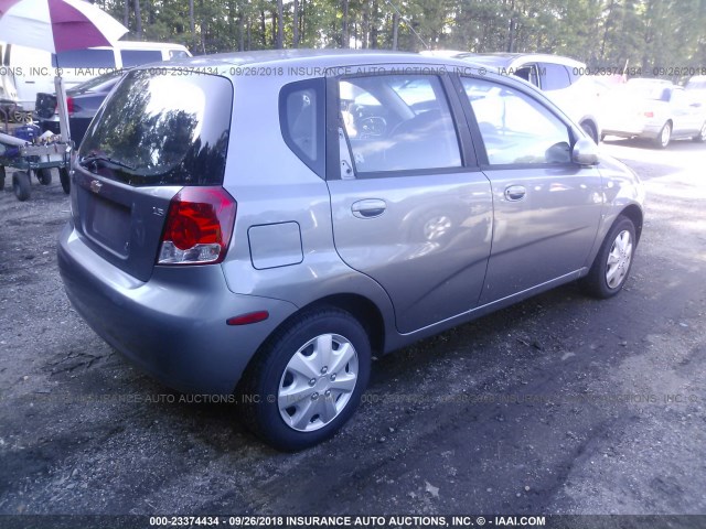 KL1TD66607B788333 - 2007 CHEVROLET AVEO LS GRAY photo 4