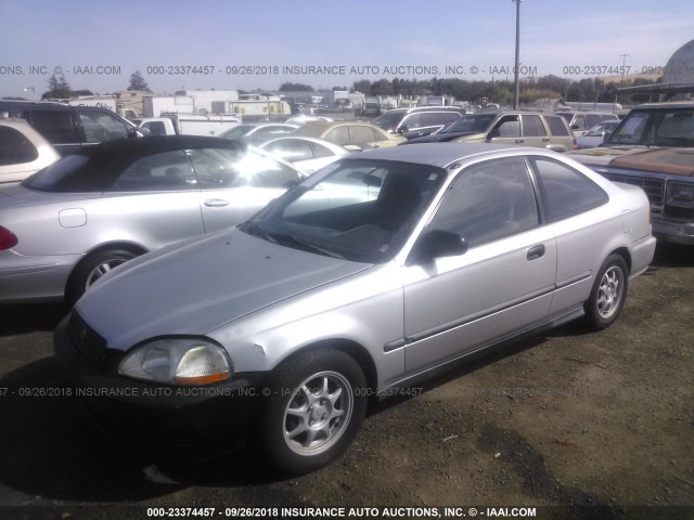 1HGEJ722XVL129350 - 1997 HONDA CIVIC HX SILVER photo 2