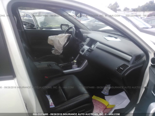 5J8TB18589A003752 - 2009 ACURA RDX TECHNOLOGY WHITE photo 5