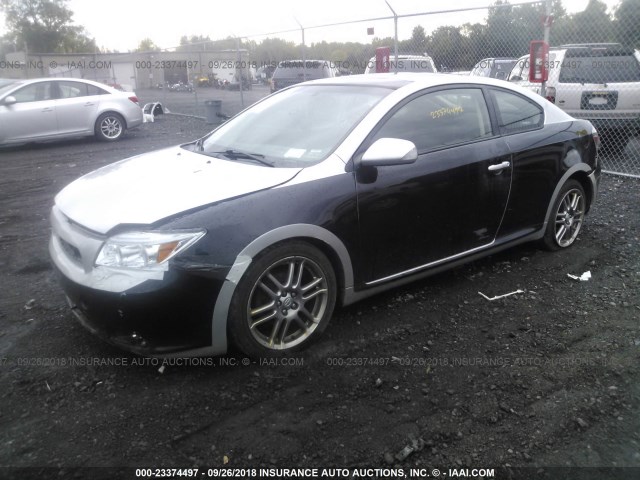 JTKDE167180250963 - 2008 TOYOTA SCION TC BLACK photo 2