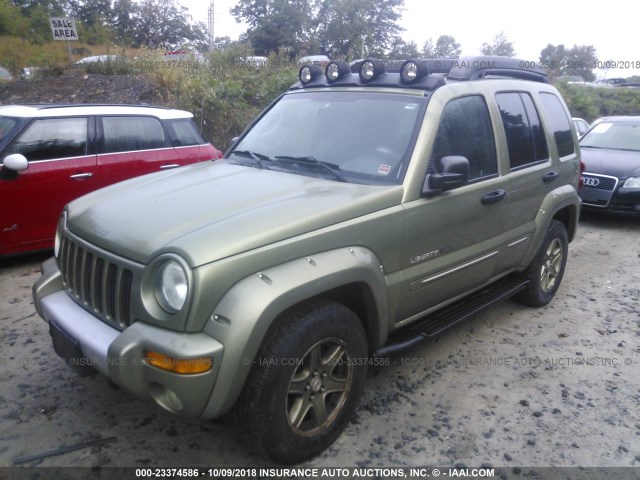 1J4GL38K43W567658 - 2003 JEEP LIBERTY RENEGADE GREEN photo 2