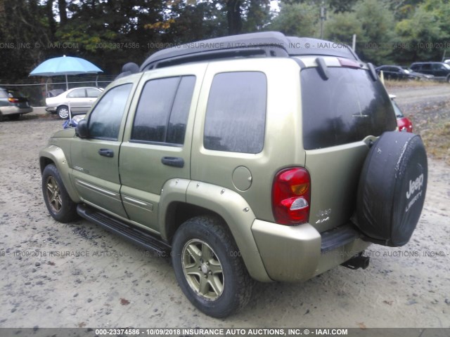 1J4GL38K43W567658 - 2003 JEEP LIBERTY RENEGADE GREEN photo 3
