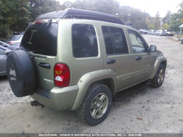 1J4GL38K43W567658 - 2003 JEEP LIBERTY RENEGADE GREEN photo 4