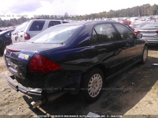 1HGCM56167A035355 - 2007 HONDA ACCORD VALUE BLUE photo 4