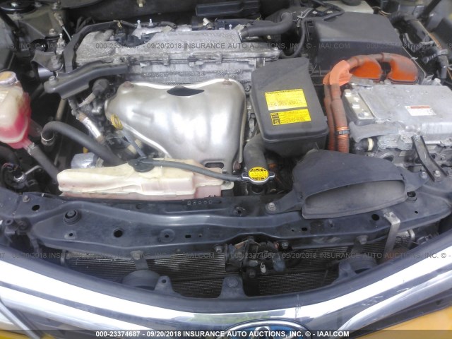 4T1BD1FK1CU046229 - 2012 TOYOTA CAMRY HYBRID/LE/XLE 黄色 照片 10