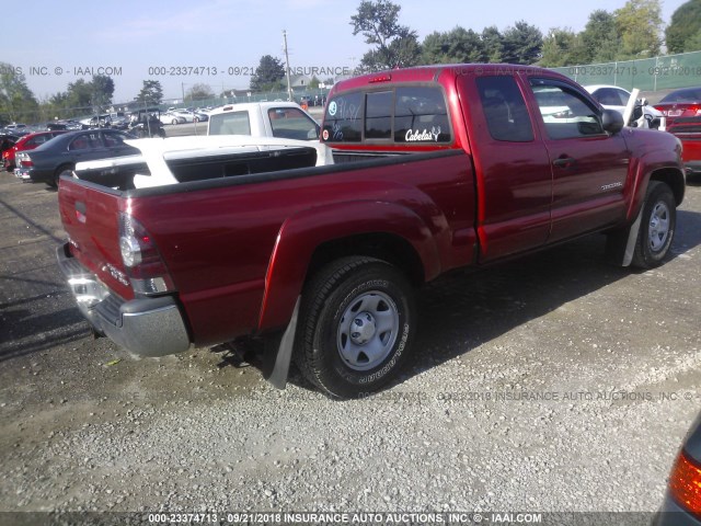 5TETU4GN7AZ679681 - 2010 TOYOTA TACOMA PRERUNNER ACCESS CAB RED photo 4