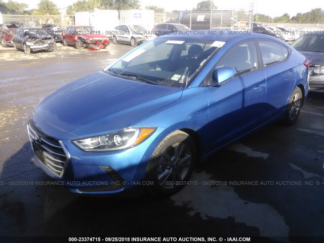 5NPD84LF7JH339263 - 2018 HYUNDAI ELANTRA SEL/VALUE/LIMITED BLUE photo 2