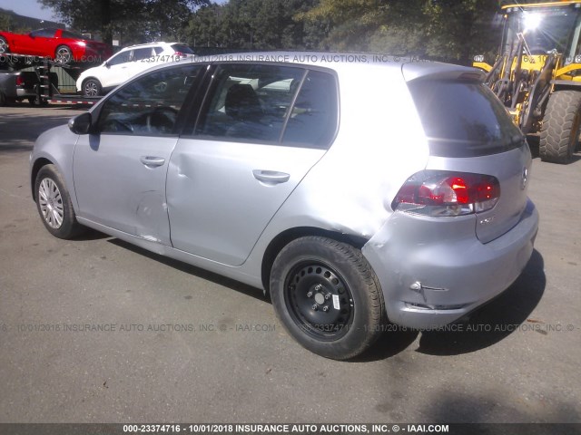 WVWDB7AJ2CW321339 - 2012 VOLKSWAGEN GOLF SILVER photo 3