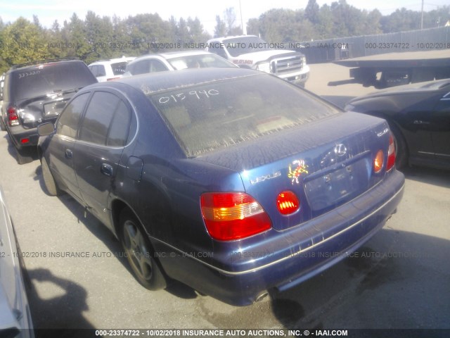 JT8BH68X2X0015940 - 1999 LEXUS GS 400 BLUE photo 3