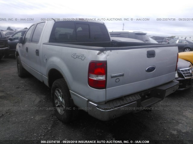 1FTPW14525KE86654 - 2005 FORD F150 SUPERCREW SILVER photo 3