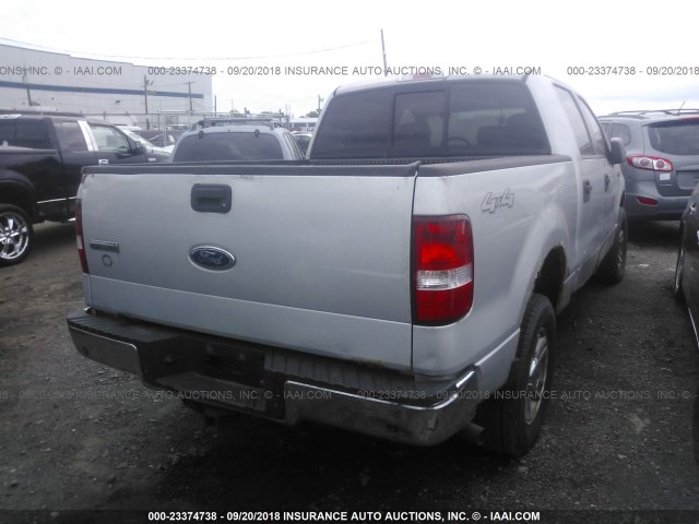 1FTPW14525KE86654 - 2005 FORD F150 SUPERCREW SILVER photo 4