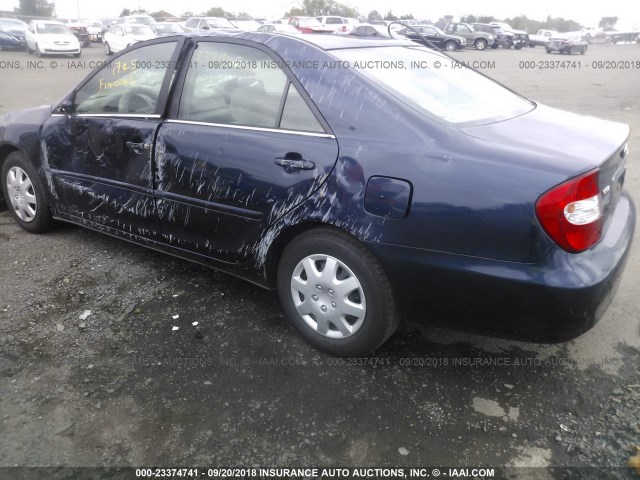 4T1BE32KX3U247674 - 2003 TOYOTA CAMRY LE/XLE/SE Көк фото 3