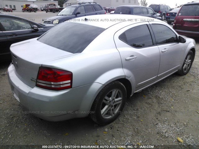 1B3LC56R18N602705 - 2008 DODGE AVENGER SXT SILVER photo 4