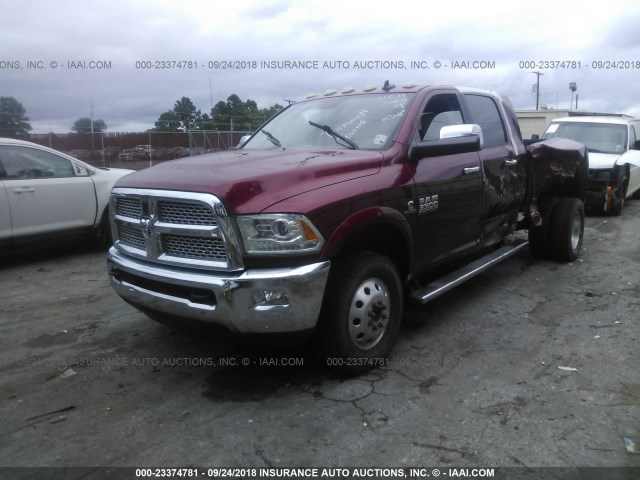 3C63RRML5EG171574 - 2014 RAM 3500 LARAMIE RED photo 2