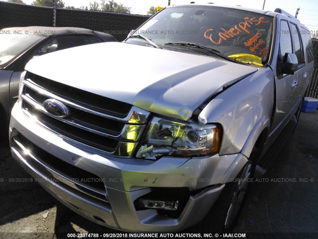1FMJK1KT1HEA74081 - 2017 FORD EXPEDITION EL LIMITED SILVER photo 2