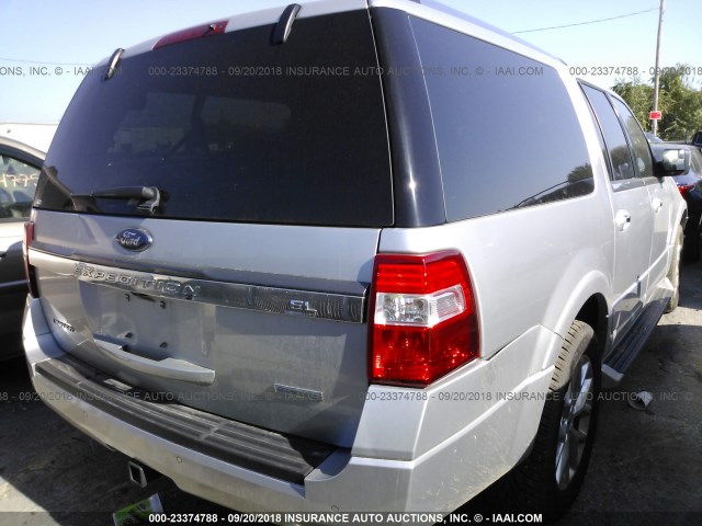 1FMJK1KT1HEA74081 - 2017 FORD EXPEDITION EL LIMITED SILVER photo 4