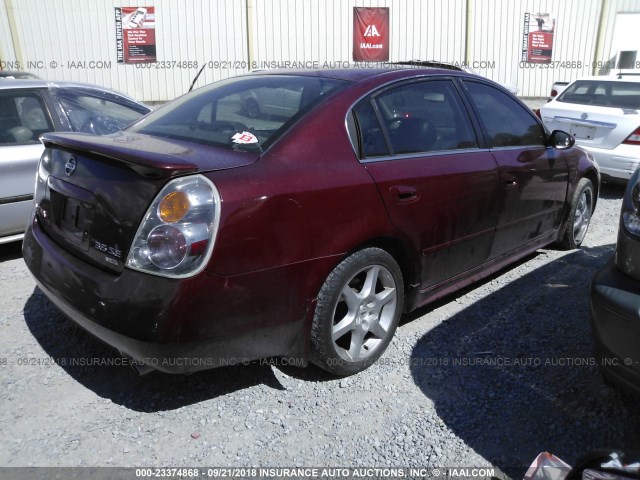 1N4BL11D54C121818 - 2004 NISSAN ALTIMA SE MAROON photo 4