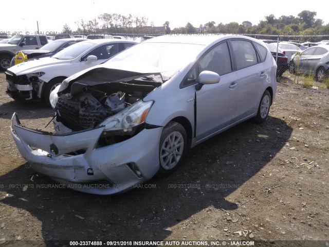 JTDZN3EU3E3329643 - 2014 TOYOTA PRIUS V BLUE photo 2