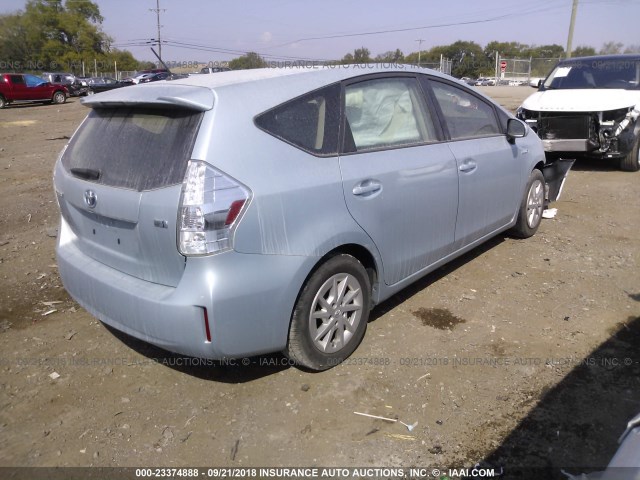 JTDZN3EU3E3329643 - 2014 TOYOTA PRIUS V BLUE photo 4