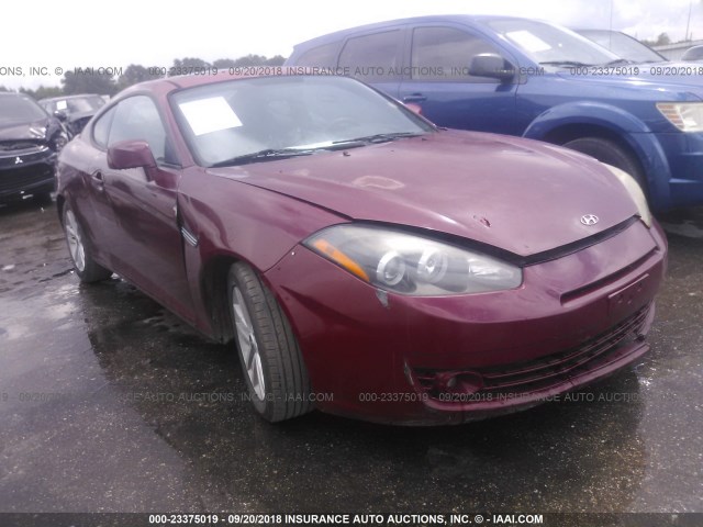 KMHHM66D67U253536 - 2007 HYUNDAI TIBURON GS RED photo 1