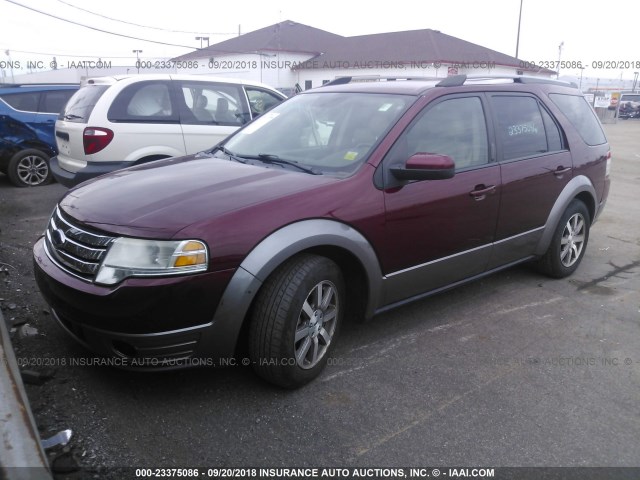 1FMDK05W78GA36968 - 2008 FORD TAURUS X SEL RED photo 2