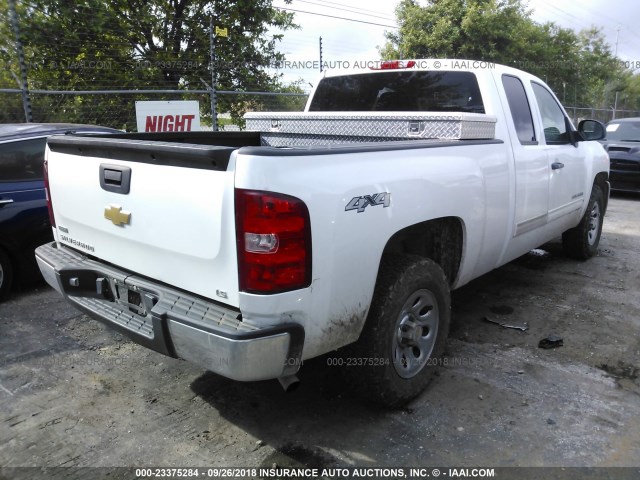 1GCRKREA6BZ465887 - 2011 CHEVROLET SILVERADO K1500 LS WHITE photo 4