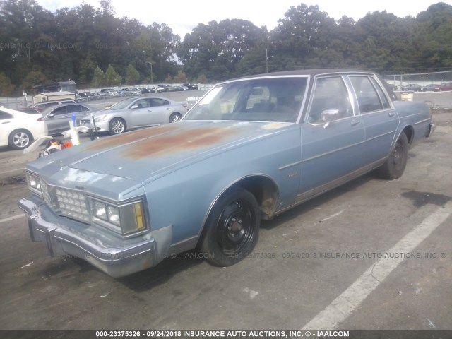 1G3BY69Y5FY352076 - 1985 OLDSMOBILE DELTA 88 ROYALE BROUGHAM BLUE photo 2