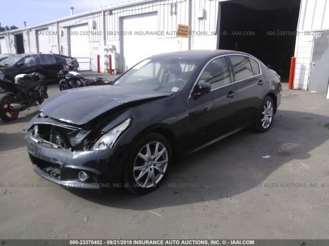 JN1CV6ARXCM671531 - 2012 INFINITI G37 BLACK photo 2