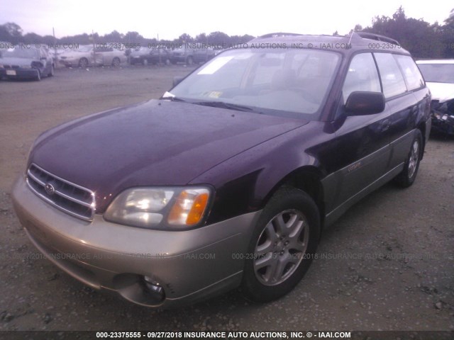 4S3BH6756Y7663999 - 2000 SUBARU LEGACY OUTBACK AWP 勃艮第红 照片 2