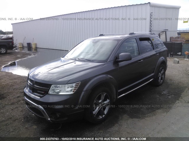 3C4PDCGB9FT697725 - 2015 DODGE JOURNEY CROSSROAD GRAY photo 2