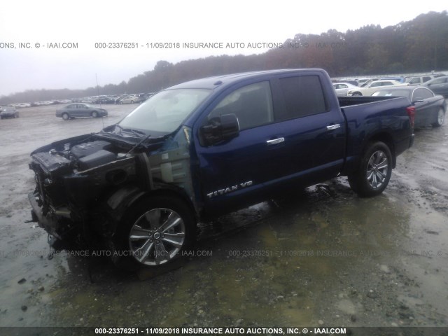 1N6AA1E57JN513825 - 2018 NISSAN TITAN SV/SL/PRO-4X/PLAT RES BLUE photo 2