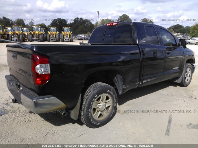 5TFRM5F13EX072737 - 2014 TOYOTA TUNDRA DOUBLE CAB SR/SR5 BLACK photo 4