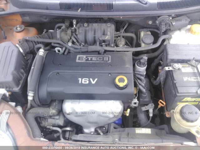 KL1TD66617B785473 - 2007 CHEVROLET AVEO LS ORANGE photo 10