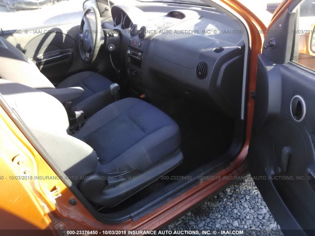 KL1TD66617B785473 - 2007 CHEVROLET AVEO LS ORANGE photo 5