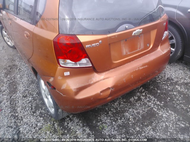 KL1TD66617B785473 - 2007 CHEVROLET AVEO LS ORANGE photo 6