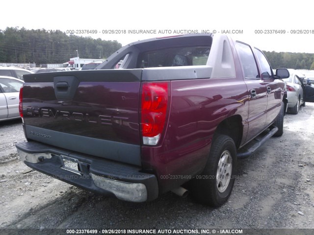 3GNEC12T94G200216 - 2004 CHEVROLET AVALANCHE C1500 MAROON photo 4