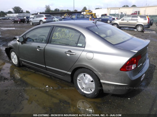 JHMFA36228S009525 - 2008 HONDA CIVIC HYBRID BROWN photo 3