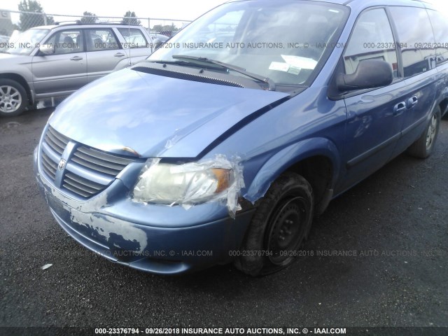 1D4GP24R47B216546 - 2007 DODGE GRAND CARAVAN SE BLUE photo 6