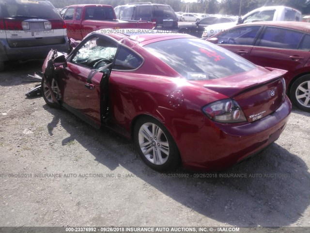 KMHHM66D67U261765 - 2007 HYUNDAI TIBURON GS BURGUNDY photo 3